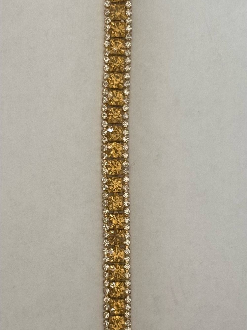 Elegant triple-row fashion champagne canary yellow gold tone tennis bracelet